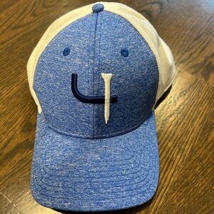 Men’s Heathered blue & white Par4 hat.